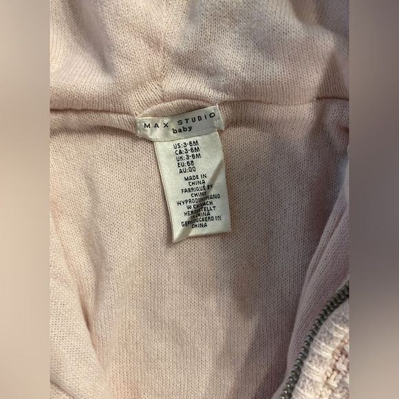 Max Studio Baby Knit Romper fur hoodie Blush pink one Piece - Picture 7 of 10